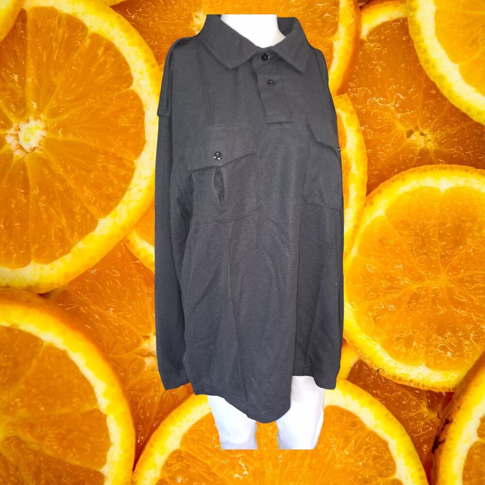Mocean Black Button Up Shirt‎ with 2 Pockets Size XL